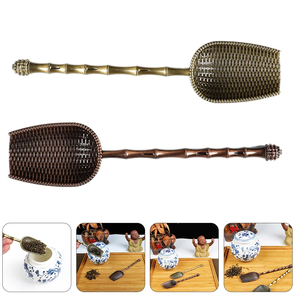 

2Pcs Shovel Set High Quality Zinc Alloy Loose Tea Tea Making Shovel Scoop Easy Clean Store Smooth Surface