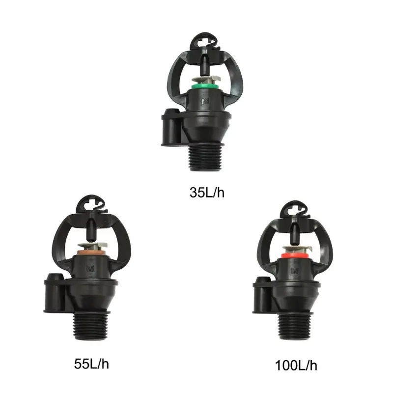 20pcs Irrigation PC Sprinklers 35 55 100L/H Micro Nozzle Sprayer Heads Pressure Compensation 1.5-4.0bar, Spray Diameter 2.8-7.4m