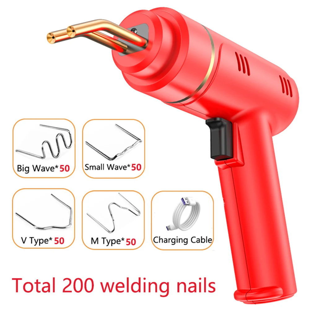 Cordless Plastic Welder Plastic Welding Kit 200pcs Hot Stapler Car Bumper Repair Kit Rechargeable Plastic Welder Welding Machine