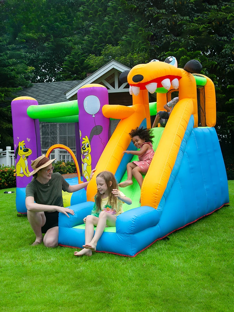 Household inflatable castle children's trampoline indoor and outdoor small amusement park slide mischievous castle