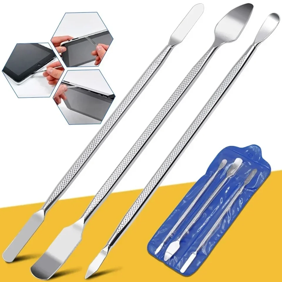 3 Piezas Kit de herramientas de apertura para reparación, hoja para smartphone, tablet, PC, espátula metálica de desmontaje