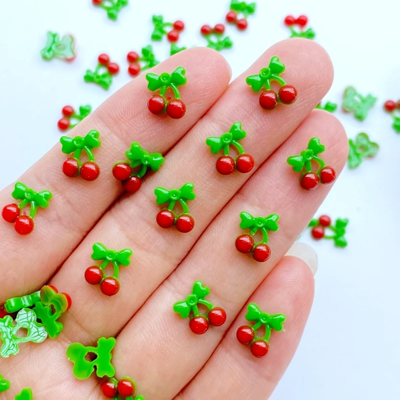 100Pcs 3D Resin Nail Charms Cherry Serie Sterren Nail Onderdelen Accessoires Kawaii Diy Nail Art Decoratie