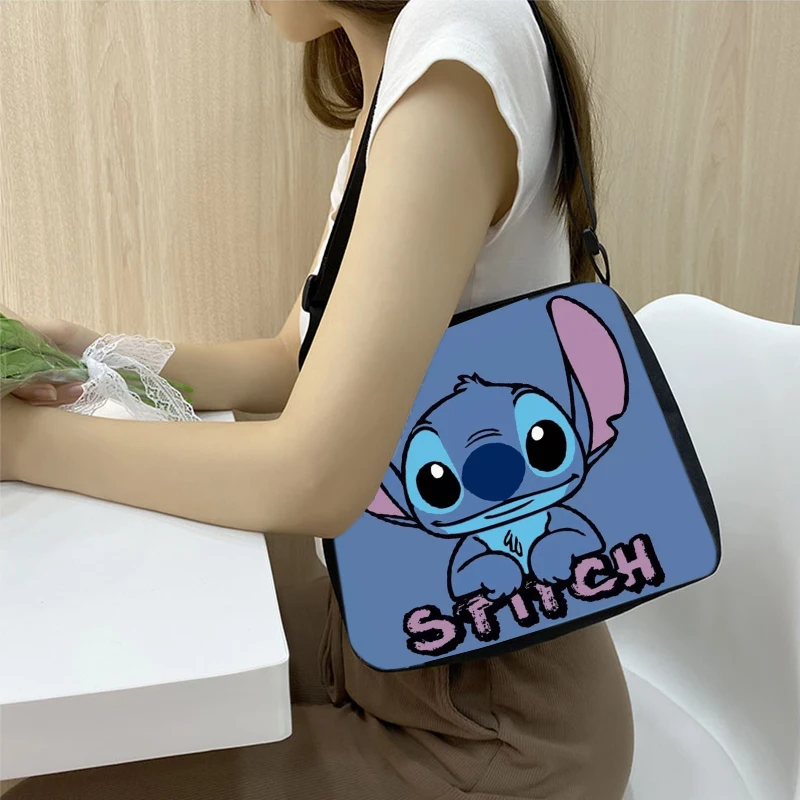 Cute Disney Stitch Women Handbag Fashion Cartoon Movie Lilo&Stitch Print Underarm Bag Anime Stich Lady Tote Bag Kawaii 2024