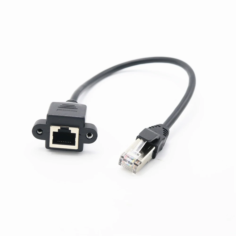 Mini 8Pin RJ45 Cable Male to Female Screw Panel Mount Ethernet LAN Network 8 Pin Extension Cable 0.3m 0.6m 1m