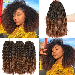 Marlybob Synthetic Crochet Hair 8 12 Inch Deep Water Wave Afro Jerry Curl Twist Braids Hair Kinky Curly Crochet Hair Extentions