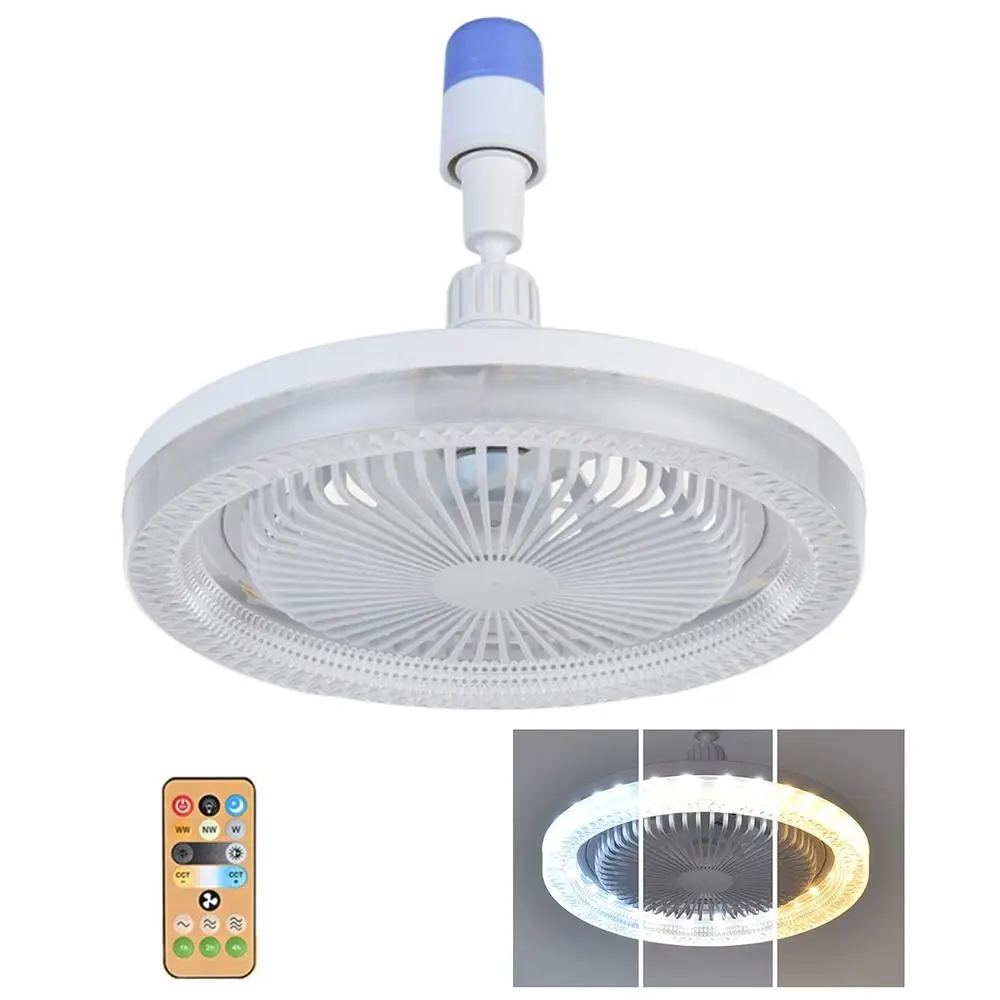 

Modern E27 Screw LED Fan Light 2-in-1 Rotatable Crystal Fan Light Silent Smart LED Light Ceiling Fan Restaurant