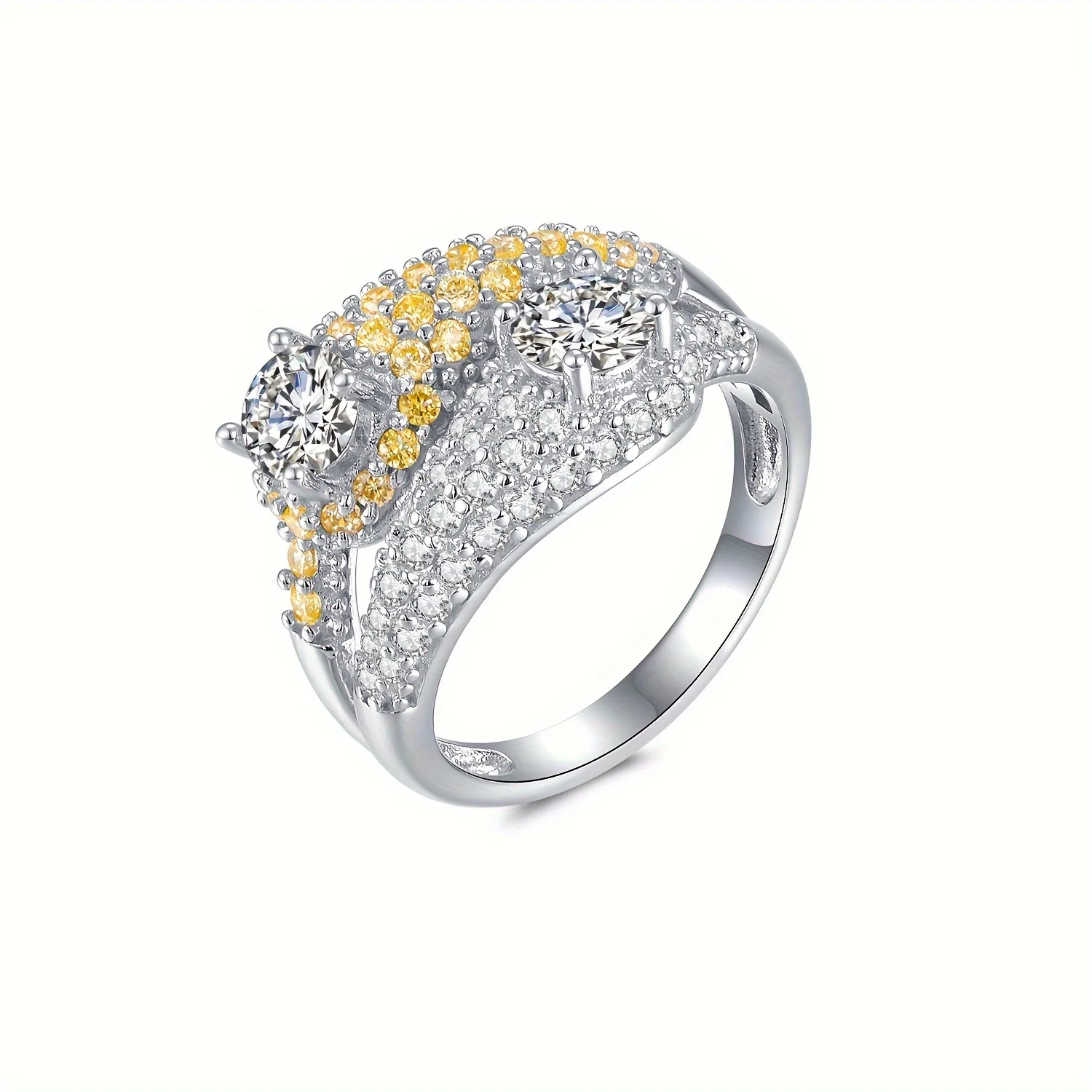 

Xiqi Jewelry S925 Sterling Silver, GRA Certified, Moissanite Ladies' Ring, Fashion-Designed Accessory Jewelry, Gift