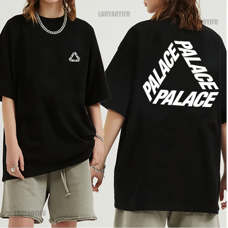 Palace Life 18 Europe And America Popular Brand Summer New Style Men\'S Wear Triangular Printed Letter Men\'s Leisure T-shirt