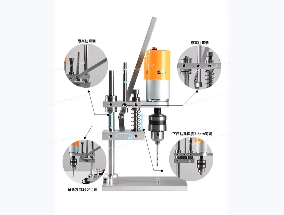 Desktop micro table drill DIY micro table drill JM802 wood drilling PCB punching 775 motor mini electric drill