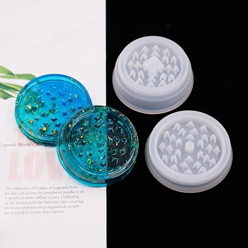 1 Set Tobacco Grinder Leaf Herbal Herb Smoke Spice Crusher Silicone Mold Crystal Epoxy Resin Molds for DIY Crafts Making Tools