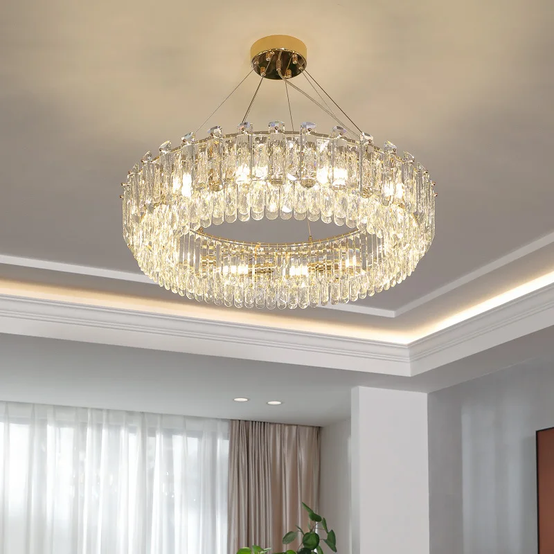 

Led Clear Pendant Light Modern Crystal Chandelier Lighting 2025 Luxury Lampe Lustres Living Room Decor Chandelier Lamparas