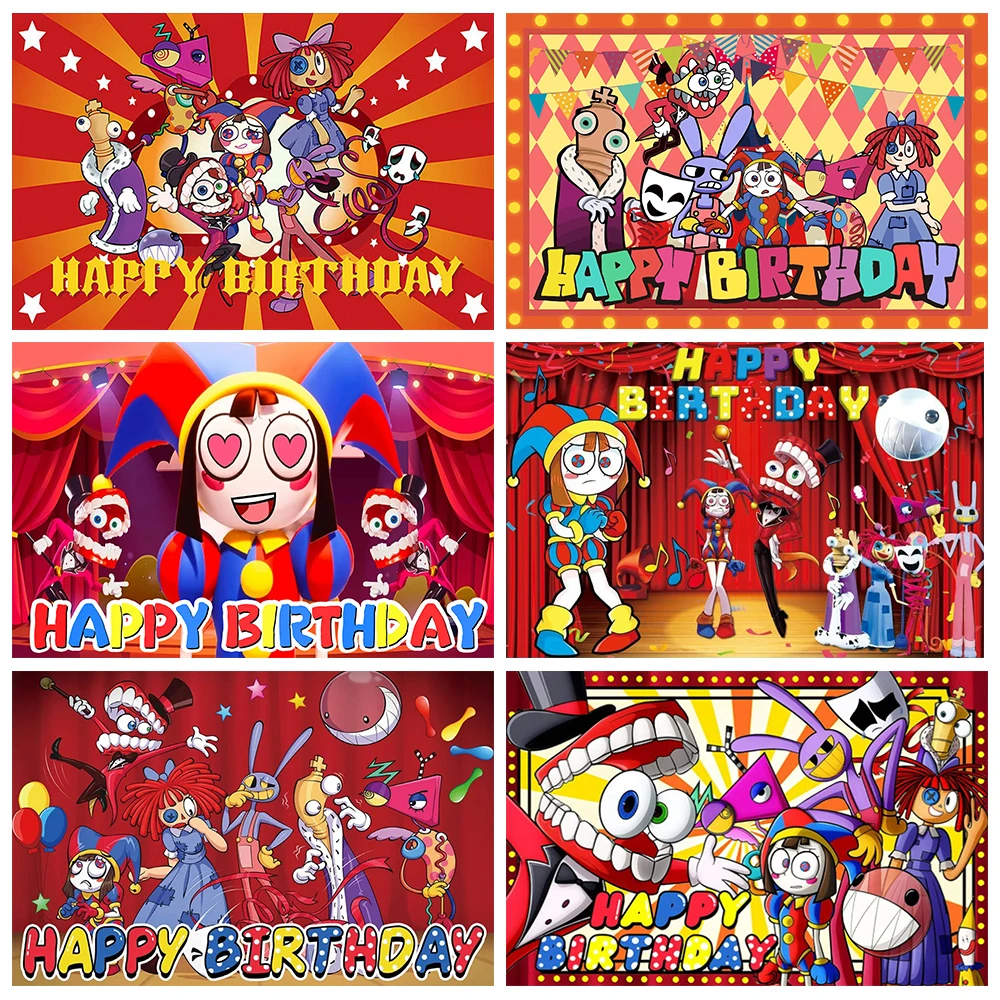 

The Amazing Digital Circus Theme Backdrop Children Birthday Party Supplies Decorations Banner Background Baby Gift PhotozoneProp
