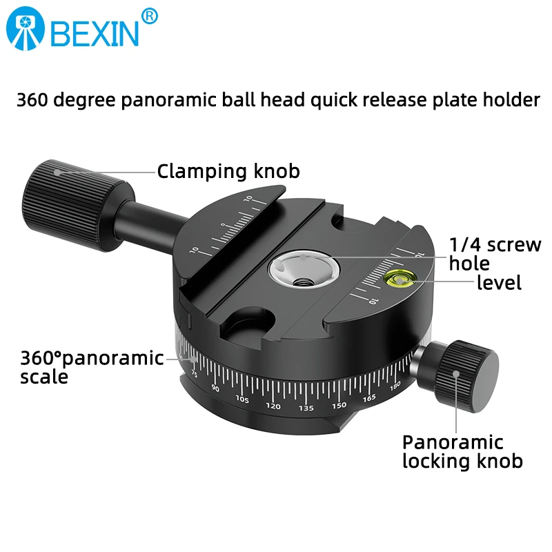 Tripod Camera clamp panoramic shooting clamp monopod quick release plate mount rotate clamp for arca plate dslr camera tripod