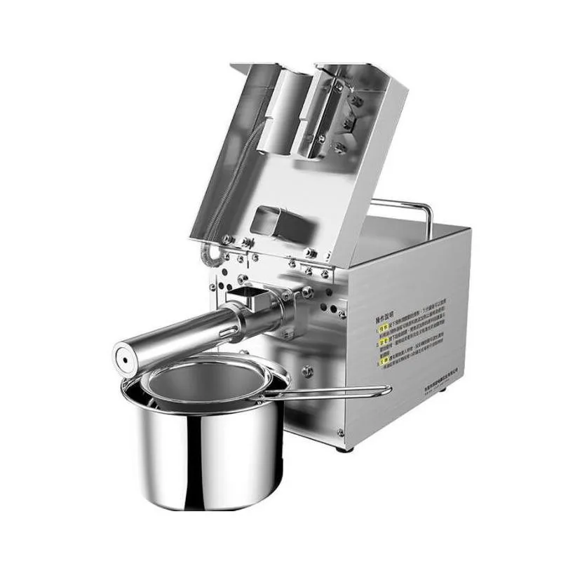 เครื่องผลิตน้ำมันกดน้ำมันเครื่องสกัดน้ำมันเมล็ดทานตะวันถั่วลิสงขนาดเล็ก10กิโลกรัม/ชั่วโมงสำหรับใช้ในบ้าน