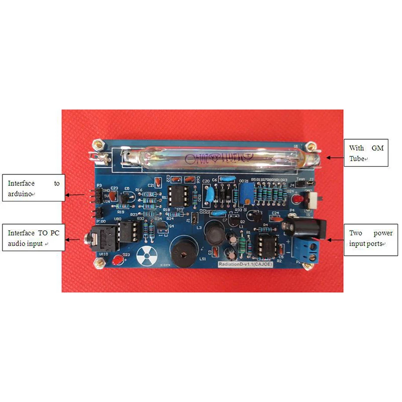 Imagem -02 - Montado Geiger Counter Kit Módulo Detector de Radiação Nuclear Faça Você Mesmo Miller Tube Tubo gm