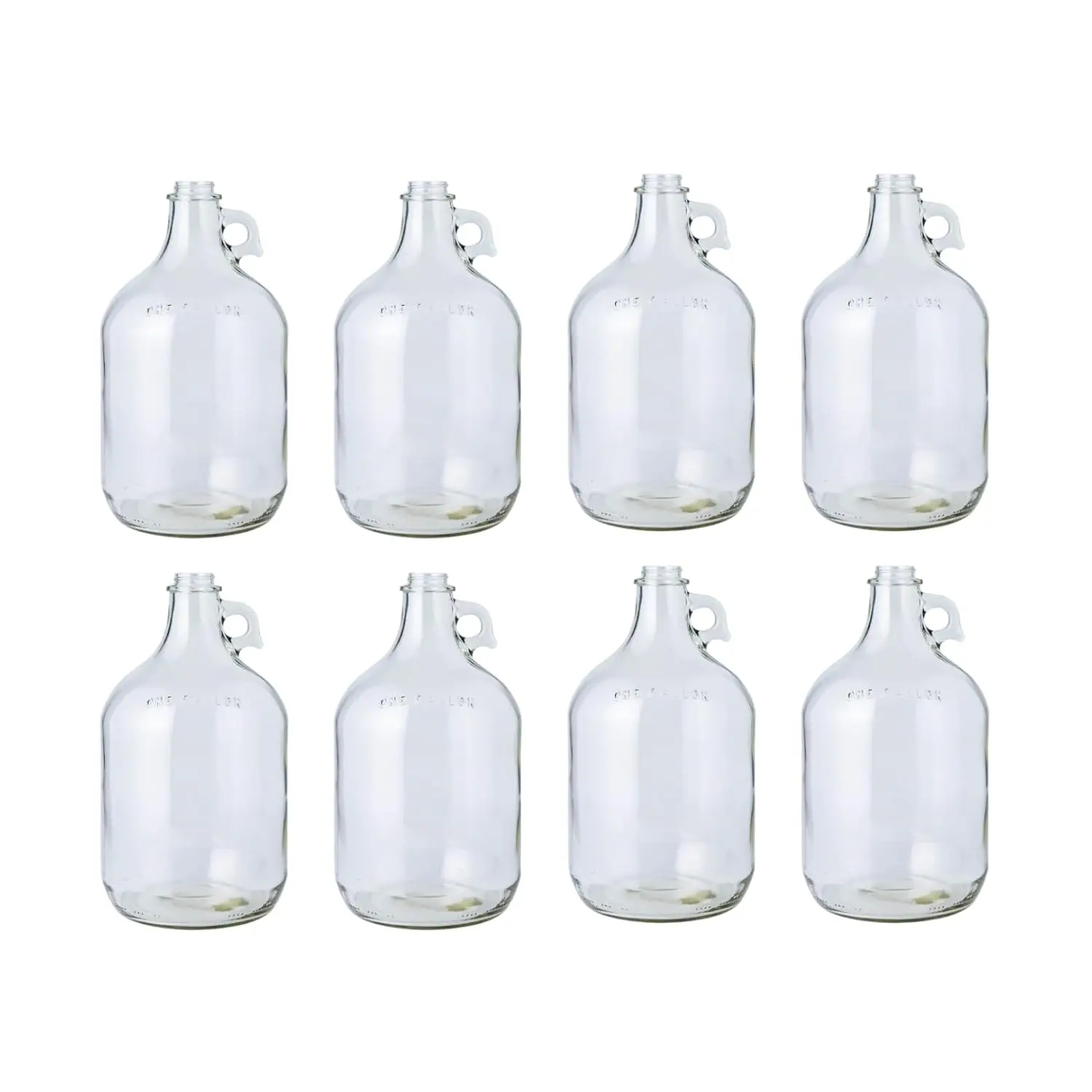 

8-Pack 1 Gallon Glass Jugs (128 oz) - Multipurpose Storage for Liquids, Detergent Dispenser, No Caps Included