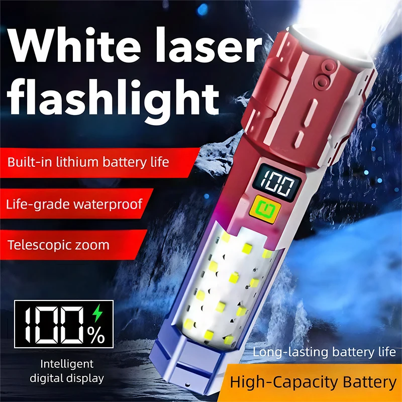 High Intensity Zoomable LED Lamp 5W Power 1200mAh Rechargeable Telescopic Focus IP44 Waterproof Lightweight 102g Outdoor