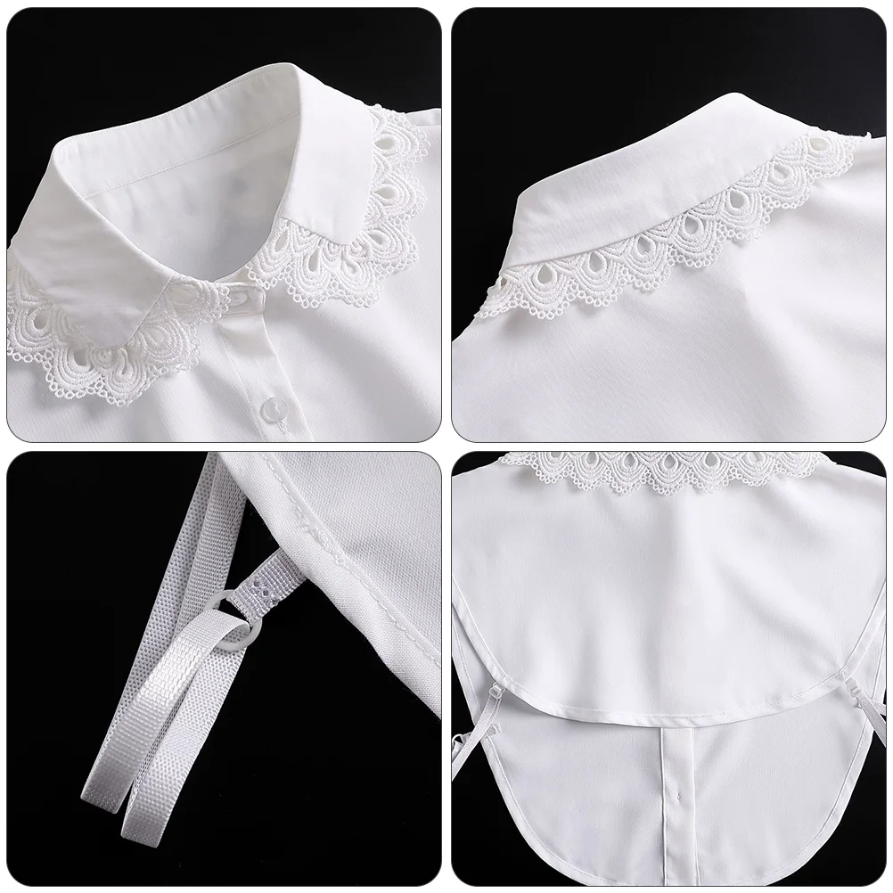 

1pc Elegant Sleeveless Faux Collar For Women Chiffon Half Shirt Detachable False Collar Dress Sweater Uniform Party Daily Wear