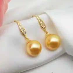 Fashion Golden Shell Pearl Dangle Earrings 14K Mother's Day Classic Thanksgiving Beautiful Aquaculture  Gift Ear stud