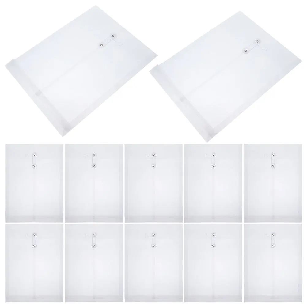 

12 шт. карманы для файлов формата А4, прозрачные папки для документов, толстые пластиковые сумки для хранения файлов для школы, офиса, дома, легкий вес