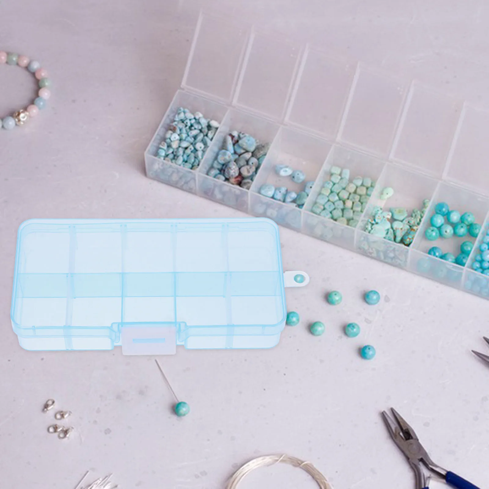 

4Pcs Plastic Storage Box Divider Organizer Box Transparent Cover Multi Purpose Small Parts Jewelry Cosmetics Screws Nails