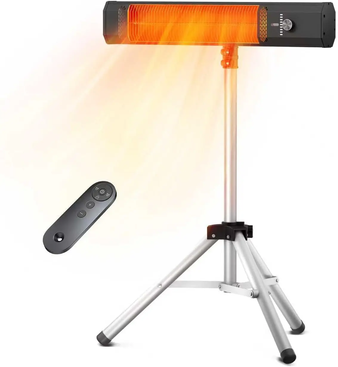 Outdoor Patio Heater w/Remote, Infrared Electric Heater with Tripod, 68''Adjustable Height, 9H Timer&Child Lock, IP65 Waterproof
