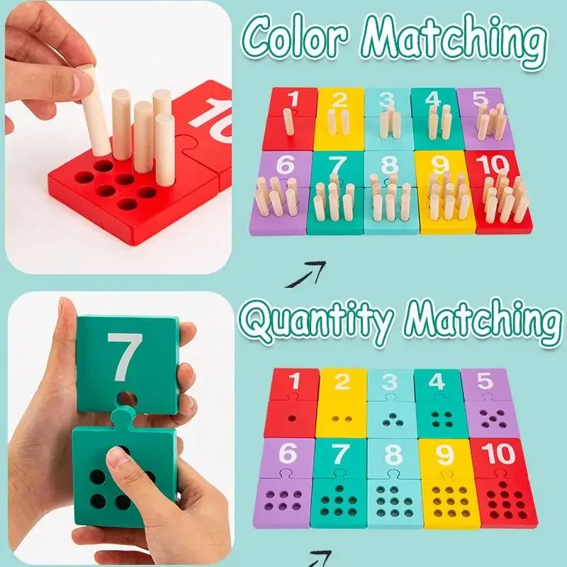 카운팅 페그 보드 수학 장난감 어린이용 숫자 매칭 색상 인식 감각 교육용 카운팅 스틱