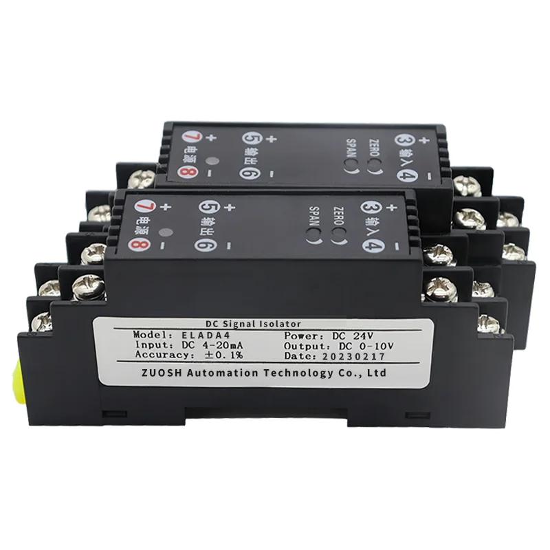 DC Signal Isolator 4-20mA/0-5V/10V/75mV Multi Channel Signal Conditioner High Accuracy Signal Converter Analog Module