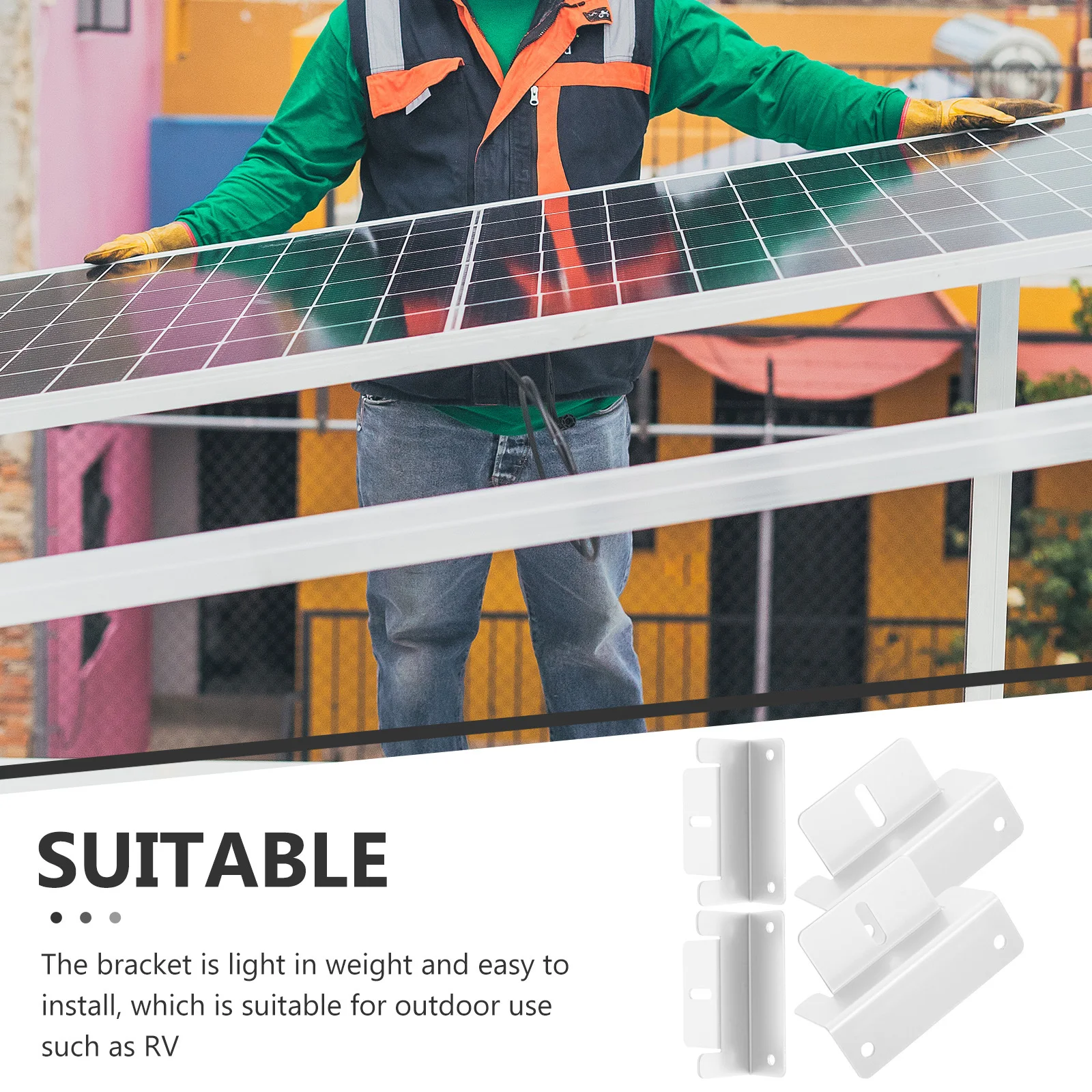 

4Pcs Solar Panel Mounting Brackets Lightweight Aluminum Alloy Solar Panel Z Bracket Kit for Rv Roof Motorhome Outdoor