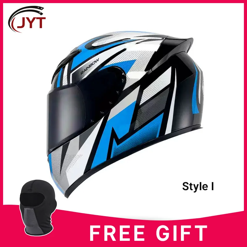 

Men’s Motorcycle Helmet DOT Approved Full Face Helmet Four Seasons Full-face Helmet with HD Visors Universal