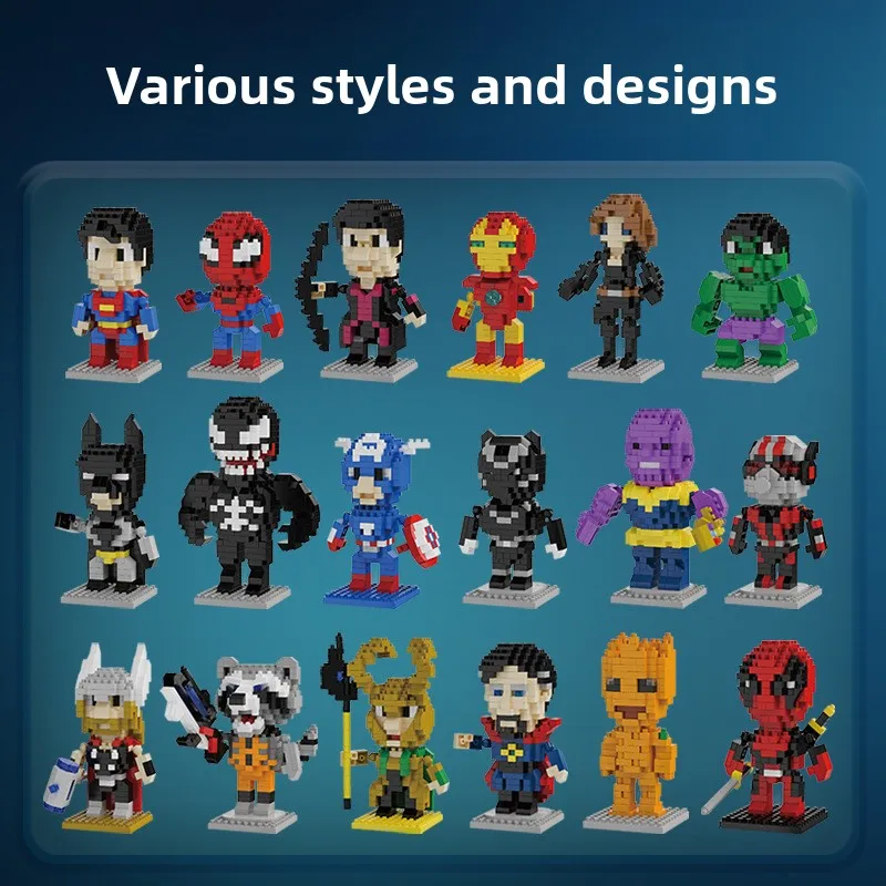 Juguete de bloques de construcción para niños más vendido popular: múltiples modelos de héroes, partículas pequeñas, decoración educativa