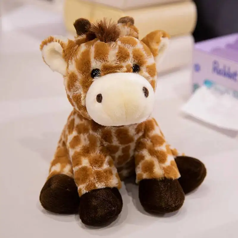 

23 см Kawaii сидящая лягушка лиса тигр слон енот жираф животное плюшевые игрушки детские милые животные куклы ручной работы подарки