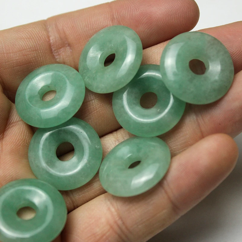 Natural Jade Pendant Dongling Jade Green Circular Pendant Hand-carved Men's and Women's Styles Emerald Jewelry Round Cake Shape