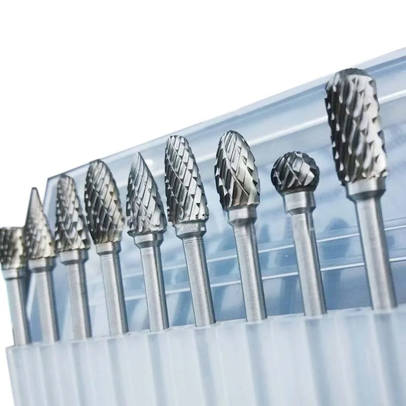 Shank Carboneto de Tungstênio Fresa Ferramenta Rotativa Rebarbas Duplo Diamante Corte Rotativo Ferramentas Dremel Moagem Elétrica Novo 10pc