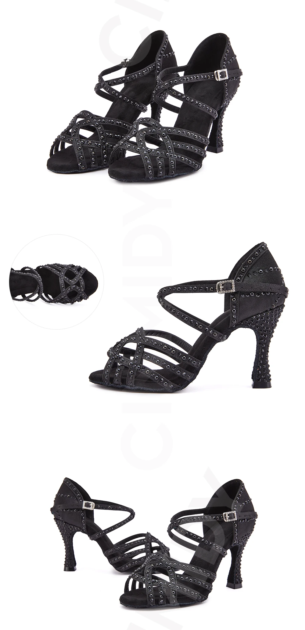 CINMIDY Perlen Latein Tanzschuhe Tango Salsa Jazz Ballsaal Tanzschuhe für Damen Rote Strass Hochzeitsschuhe – Detail 9
