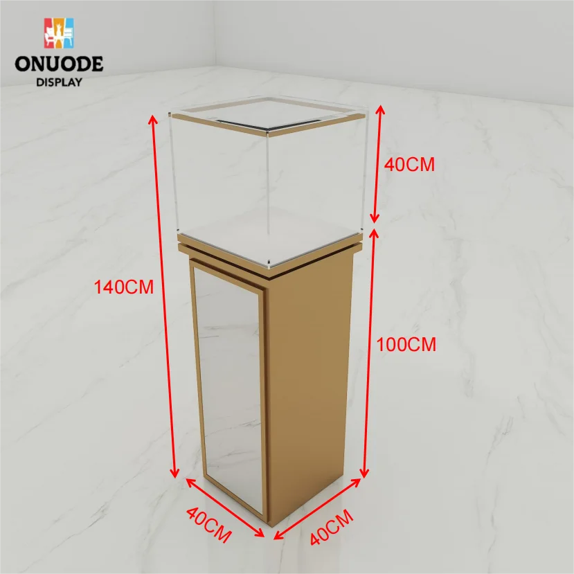 Custom.High-end Small Jewelry Display Stand Custom Corner Tower Jewelry Showcase Glass Case White Jewelry Window Display Cabinet