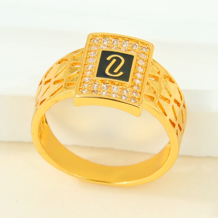 Luxuriöse Zirkonia-Monaco-Ringe, 21k vergoldet, italienischer, unregelmäßiger, cooler Hip-Hop-Ring, Dubai, für Damen, Event, Party, hypoallergener Schmuck – Detail 15