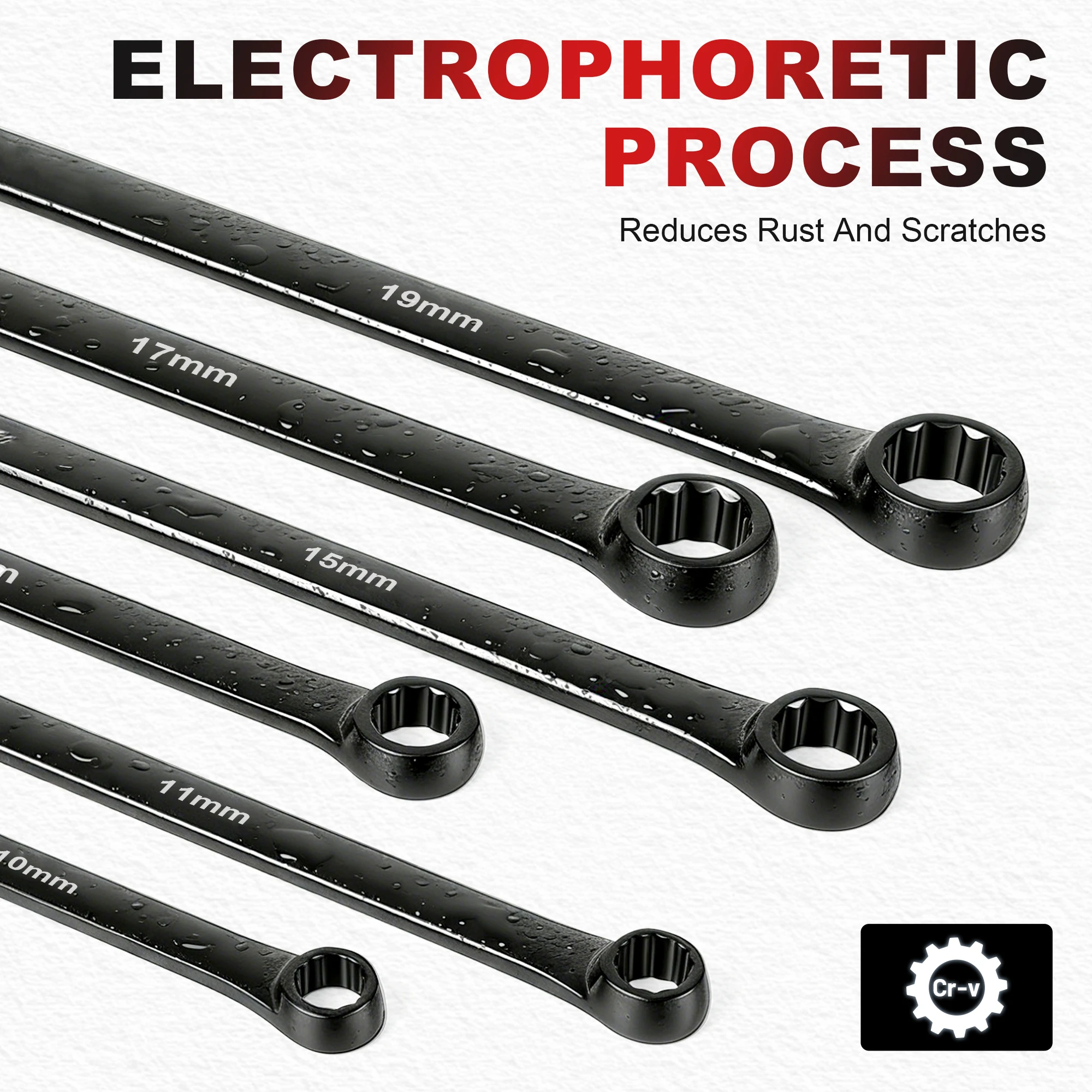 EZARC Long Wrench 8-19 mm Extra Long Ring Spanner for Bicycle Motorcycle Car Repair Tools Mechanical Tool Cr-V Material