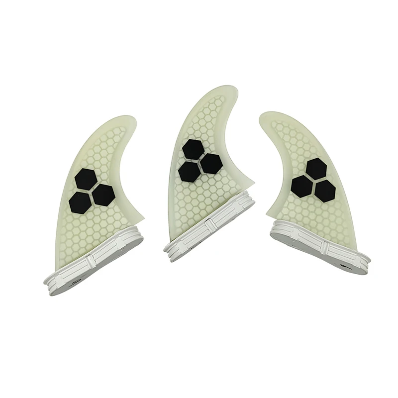 

UPSURF-FCS 2 Fins G7 Surf Board, Honeycomb Fin, White Color, Tri-Fin Set, Surf Accessories, L Size