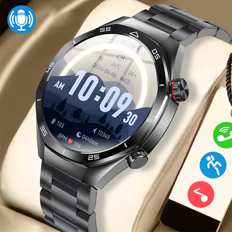 GEJIAN Reloj inteligente con llamadas Bluetooth 5,1 para hombre 1,52 pulgadas Resolución 360 * Asistente de voz AI Nuevo reloj con llamadas inteligentes para hombre