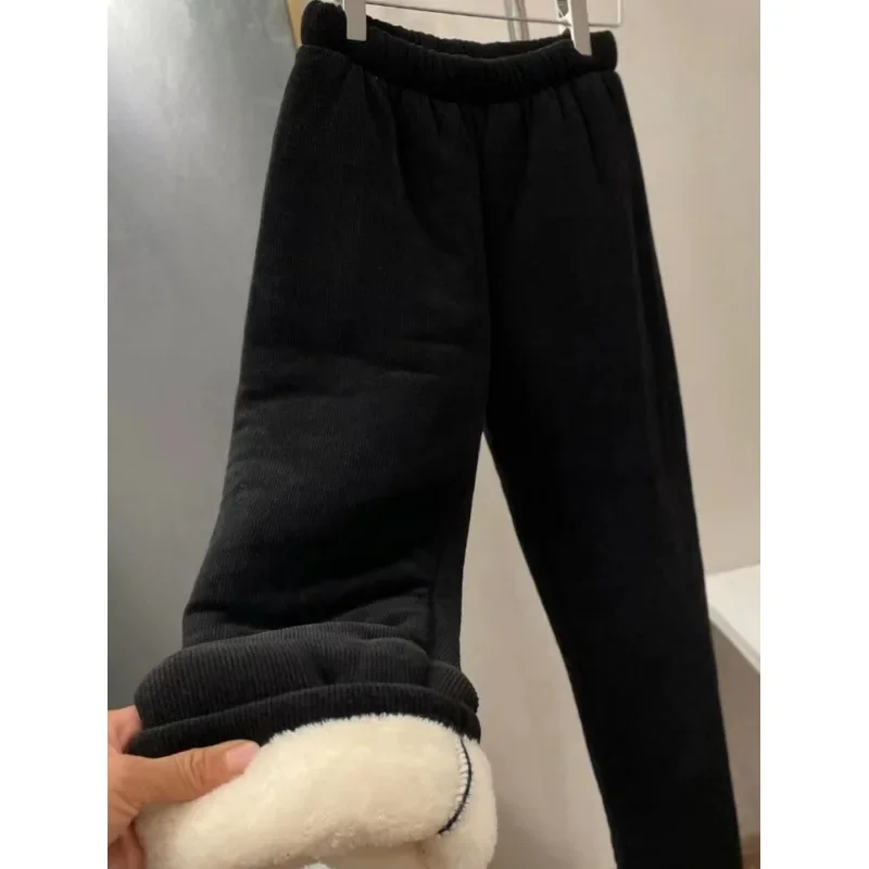 Fleece  thickened cotton pants can be worn outside trousers  loose and high-waisted casual cotton pants women's thick styles.