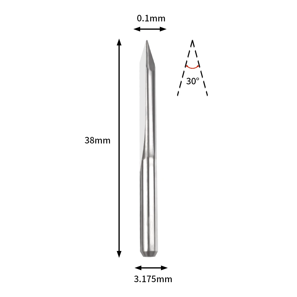 3.175mm double-edged straight fluted cutter for CNC engraving machines with ER11-3.175 collets  set of three