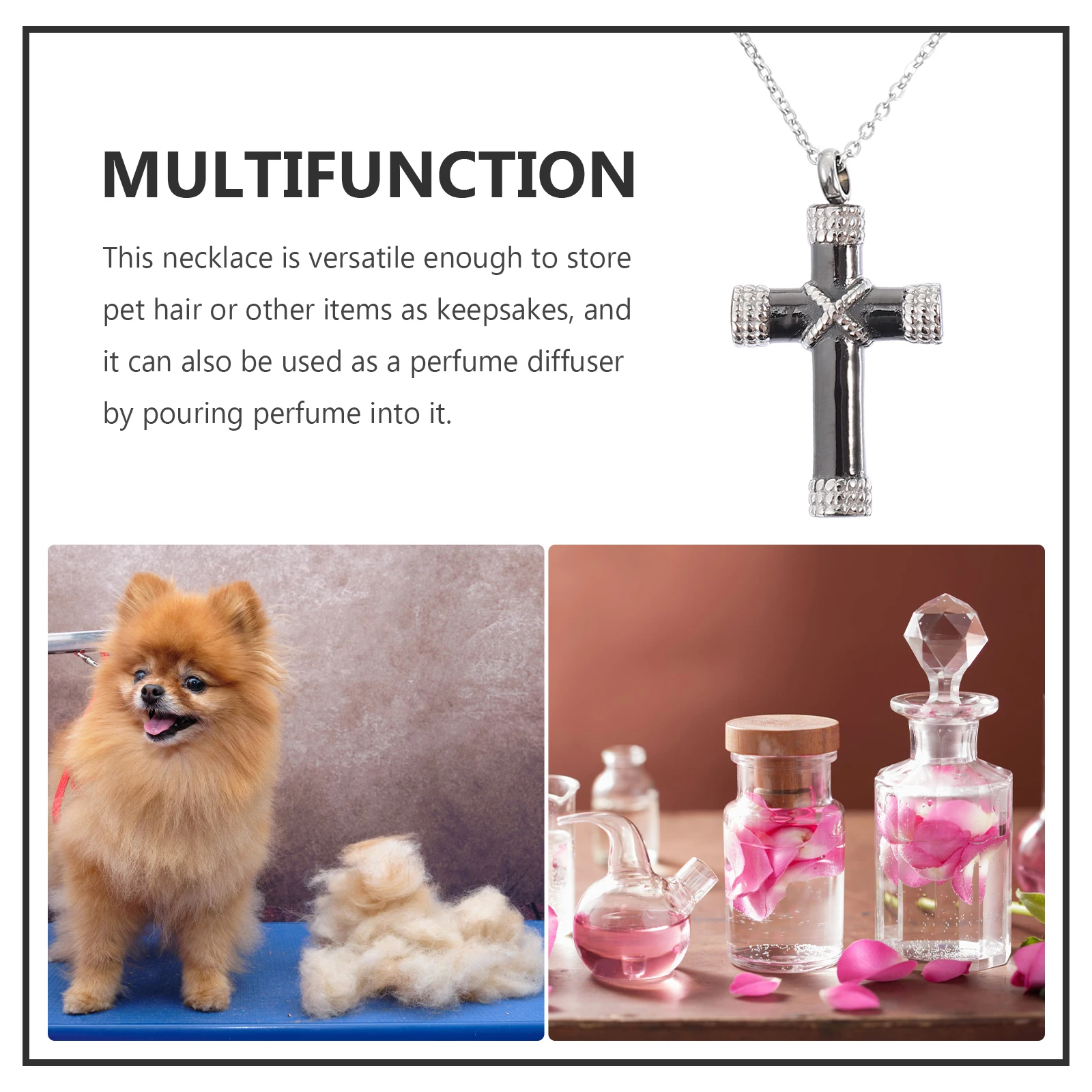 

Urn Pendant Necklace Cross for Ashes Pets Accessories Urns Memorial Spoon Teardrop