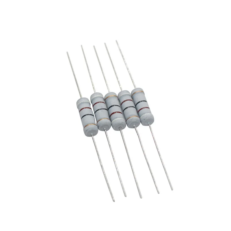 10Pcs 3W Resistencia de película de carbono 5% 1R-910K 1M 3 4.3 10 100 120 Ohm 300R 1K 10K 100K 30K 150K 300K Resistencia del anillo de color