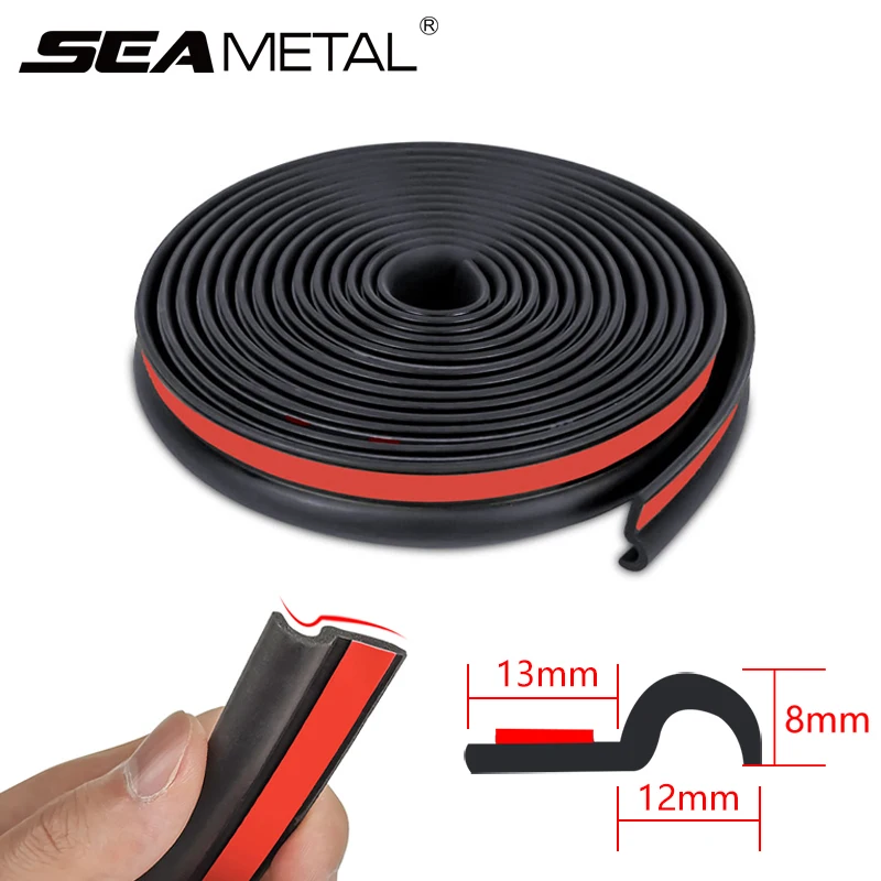 SEAMETAL 25mm Z Type Car Door Sealing Strip Noise Insulation Rubber Strips Universal for A B C Pillar Door Edge Car Accessories