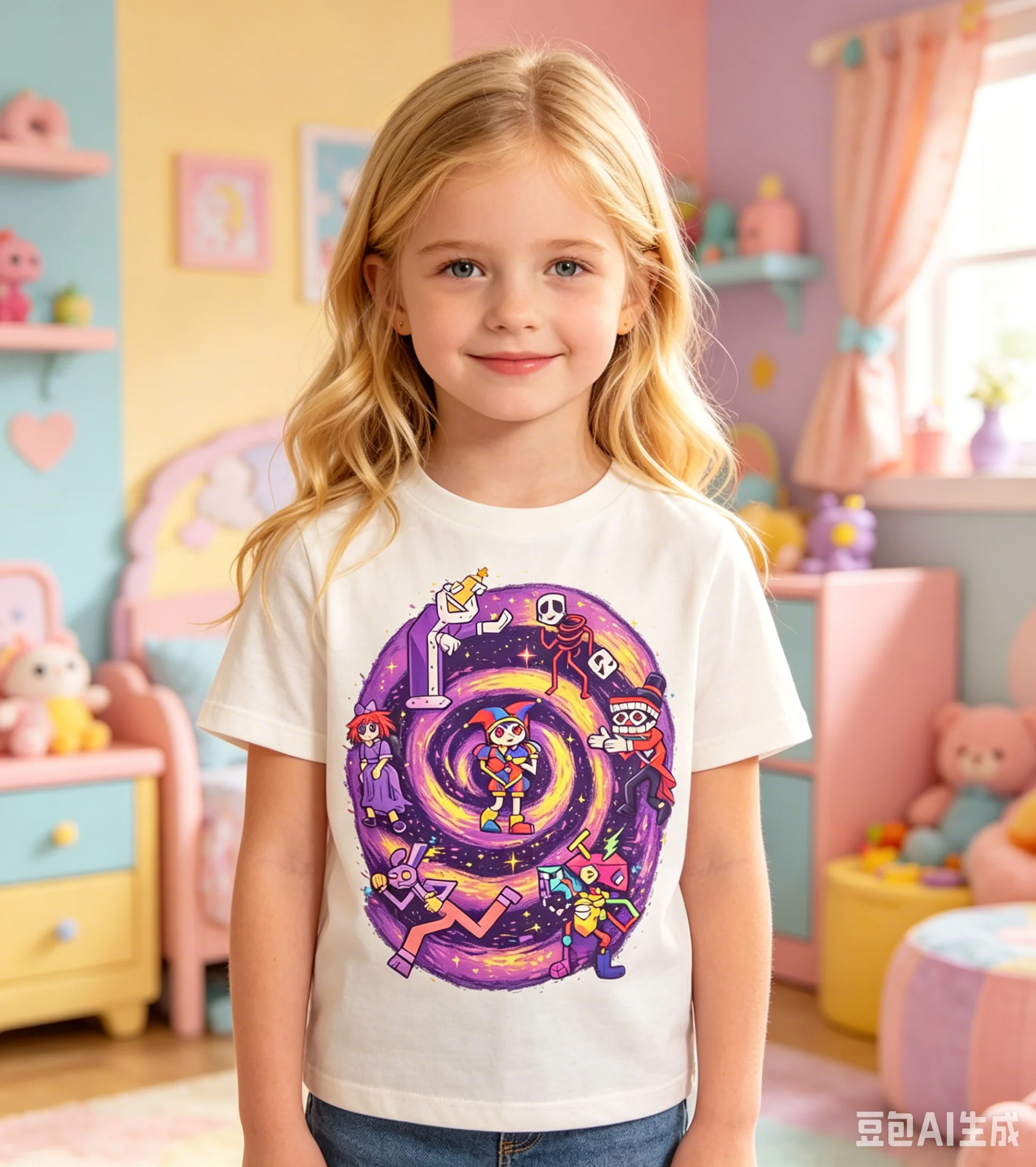 The Amazing Digital Circus Kids Printed T-Shirt Casual Versatile Must-Have Outfit for Outings