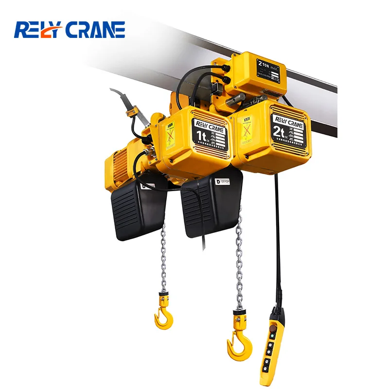 500KG 1T 2T 3T Electric Chain Hoists Motorized Trolley Lifting Hook Winch Crane Electric Chain Hoist 1 Ton