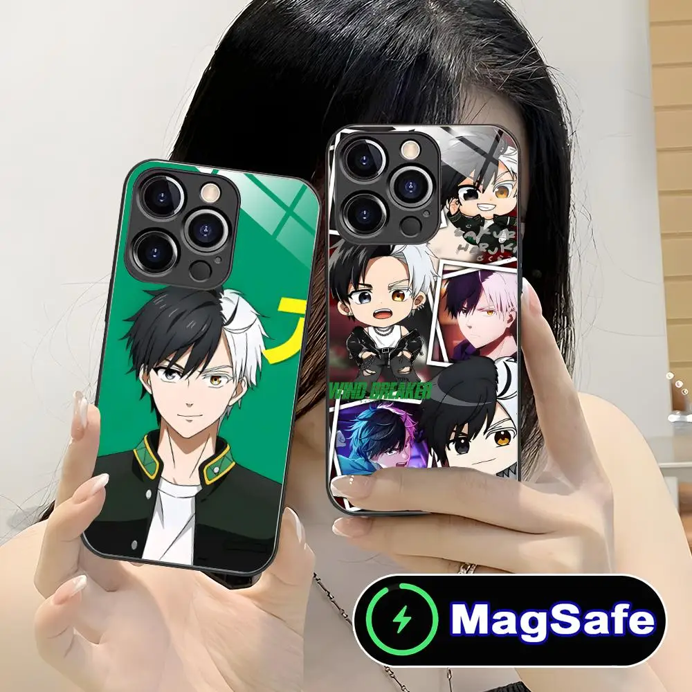 

Чехол для телефона Wind Breaker Haruka Sakura для iPhone 16, 15, 14, 13, 12, 11 Pro Max Plus Mini MagSafe, защитные стеклянные цветные защитные мобильные телефоны