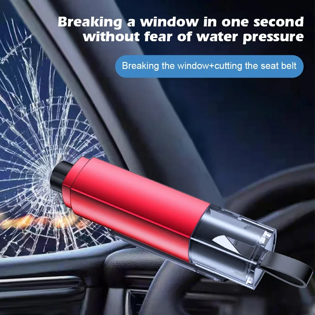 2 in 1 Car Safety Hammer Emergency Glass Breaker Seat Belt Cutter High Hardness Tungsten Steel Rescue Tool Auto Safety Tools
