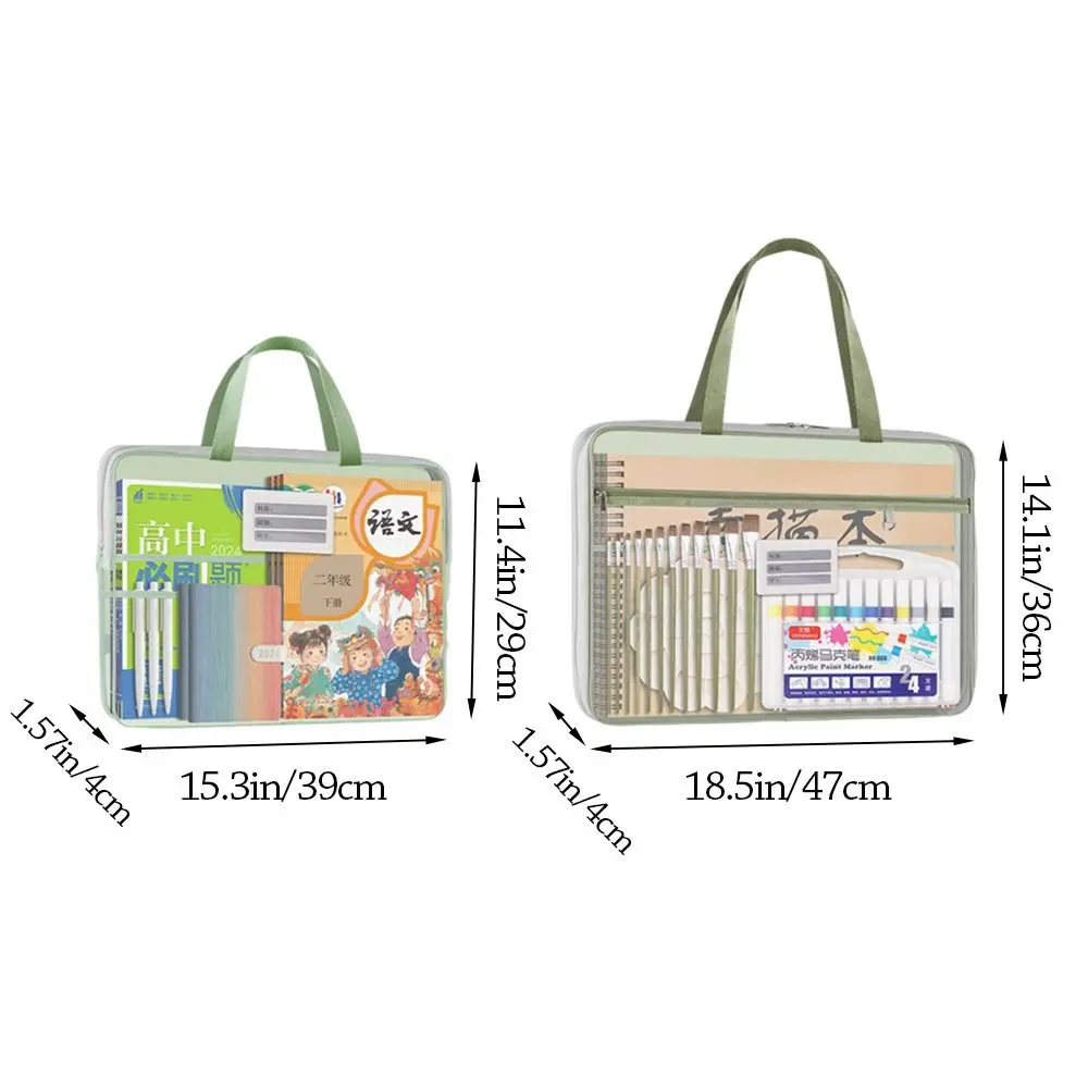 Nylon Mesh Mesh Zipper Pouch Bag A3 Transparent Transparent File Bag Large Capacity Thickened Document Bag - view 6